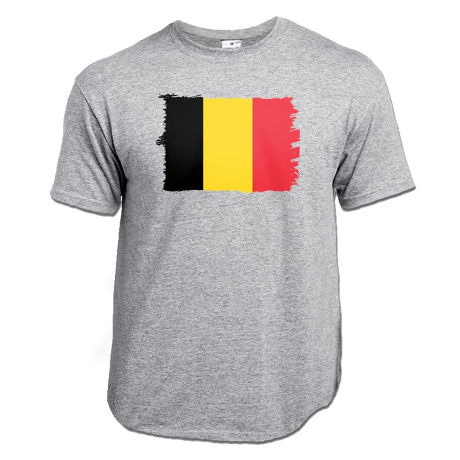 CAMISETA GRIS MEZCLA bandera bélgica pais gobierno belga moda verano personalizada