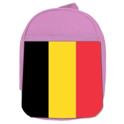 MOCHILA ROSA bandera bélgica pais gobierno belga escolar personalizado picnic excursión deporte