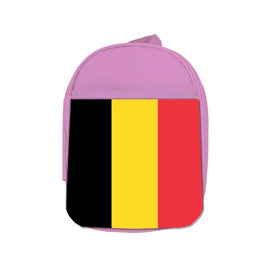 MOCHILA ROSA bandera bélgica pais gobierno belga escolar personalizado picnic excursión deporte