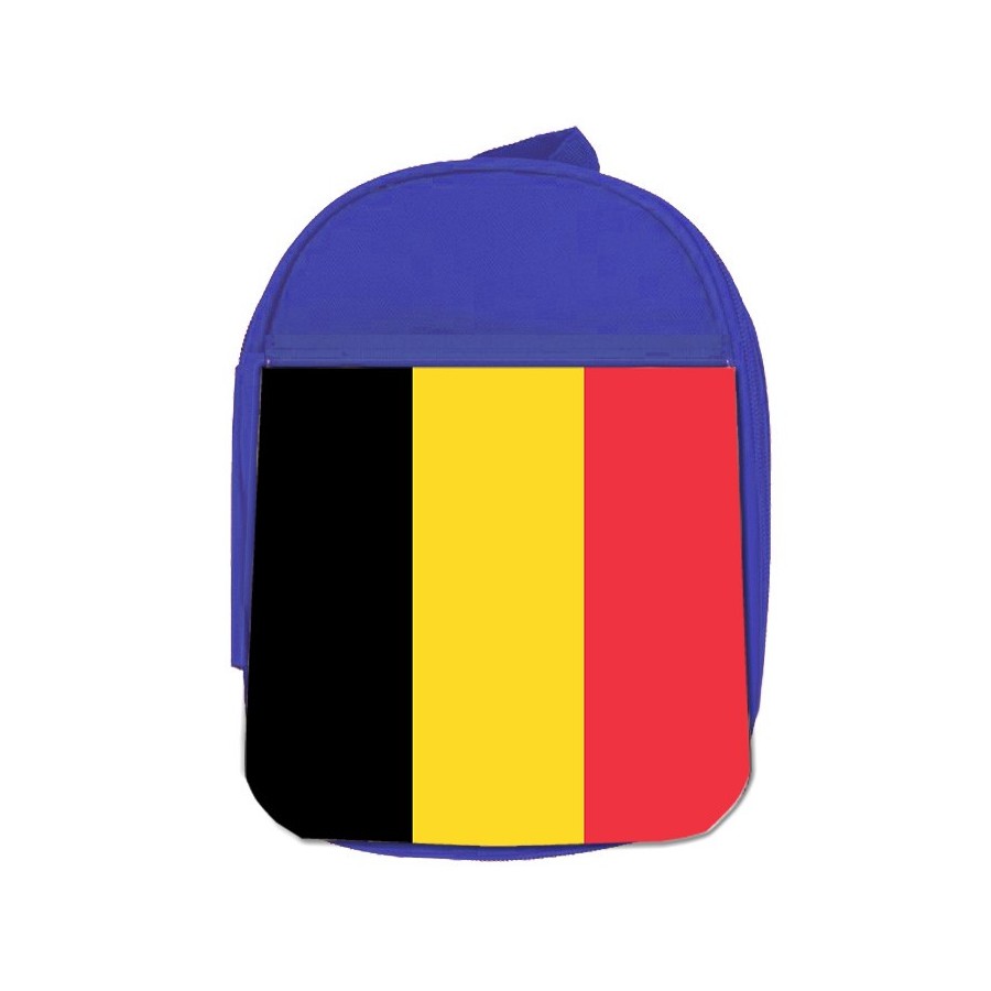 MOCHILA AZUL bandera bélgica pais gobierno belga escolar personalizado picnic excursión deporte