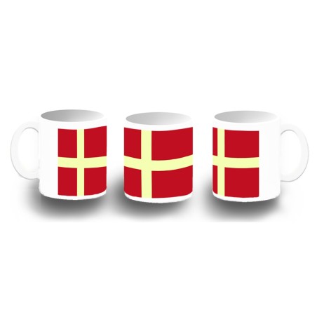 TAZA FOTOLUMINISCENTE bandera dinamarca pais gobierno danés BRILLA OSCURIDAD