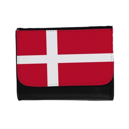 BILLETERA BILLETERO bandera dinamarca pais gobierno danés unisex negro monedero