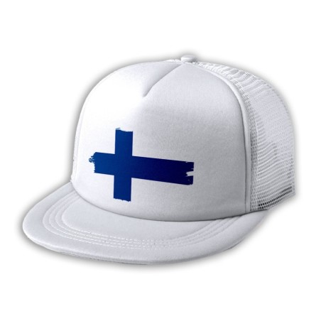 GORRA 5 PANELES REDECILLA TRASERA bandera finlandia pais gobierno finlandés estilo rapero