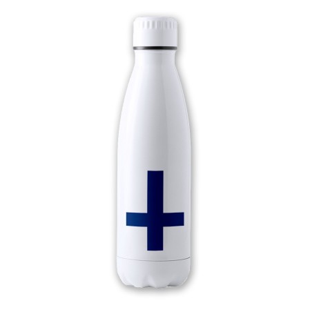 BIDON 700 ML ACERO INOXIDABLE bandera finlandia pais gobierno finlandés tapon seguridad botella