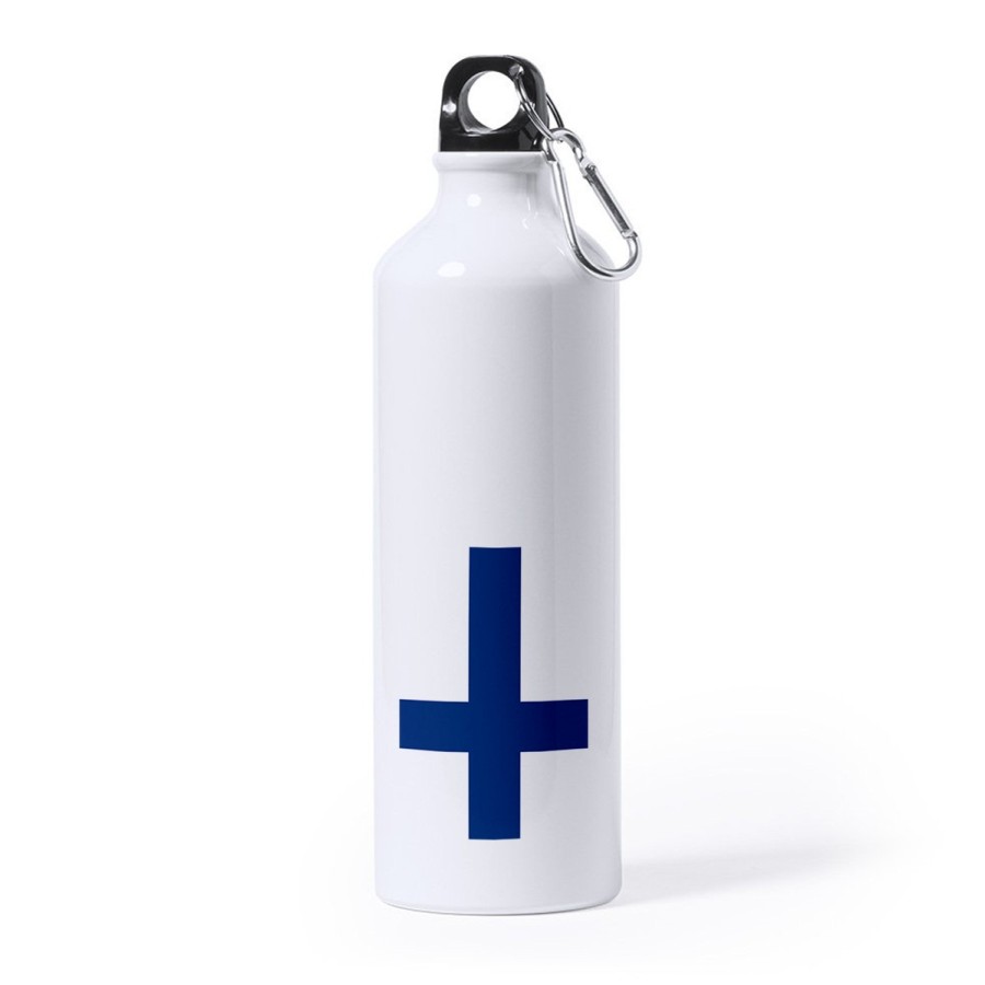 BIDON GRANDE 800 ML ACERO INOXIDABLE bandera finlandia pais gobierno finlandés deporte deportivo mosqueton botella