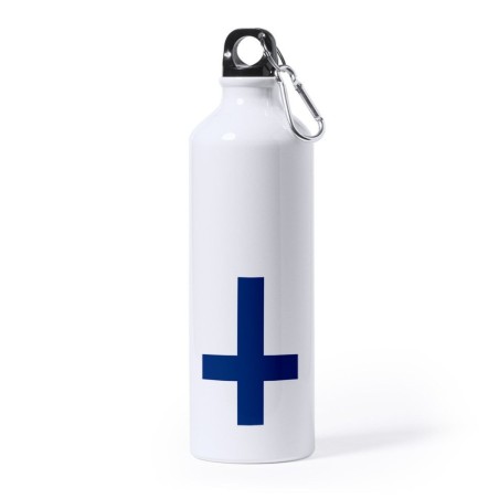 BIDON GRANDE 800 ML ACERO INOXIDABLE bandera finlandia pais gobierno finlandés deporte deportivo mosqueton botella