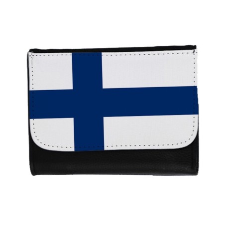 BILLETERA BILLETERO bandera finlandia pais gobierno finlandés unisex negro monedero