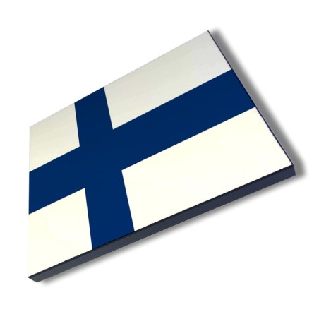 PANEL FOTOGRÁFICO DECORATIVO bandera finlandia pais gobierno finlandés cuadro acabado brillante elegante pared