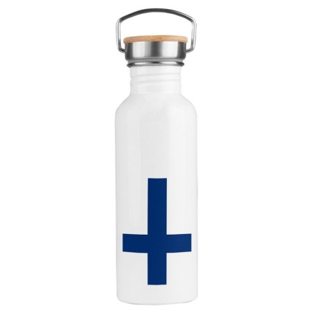 BIDON 750 ML ACERO INOXIDABLE ESTILO RETRO bandera finlandia pais gobierno finlandés deporte deportivo botella