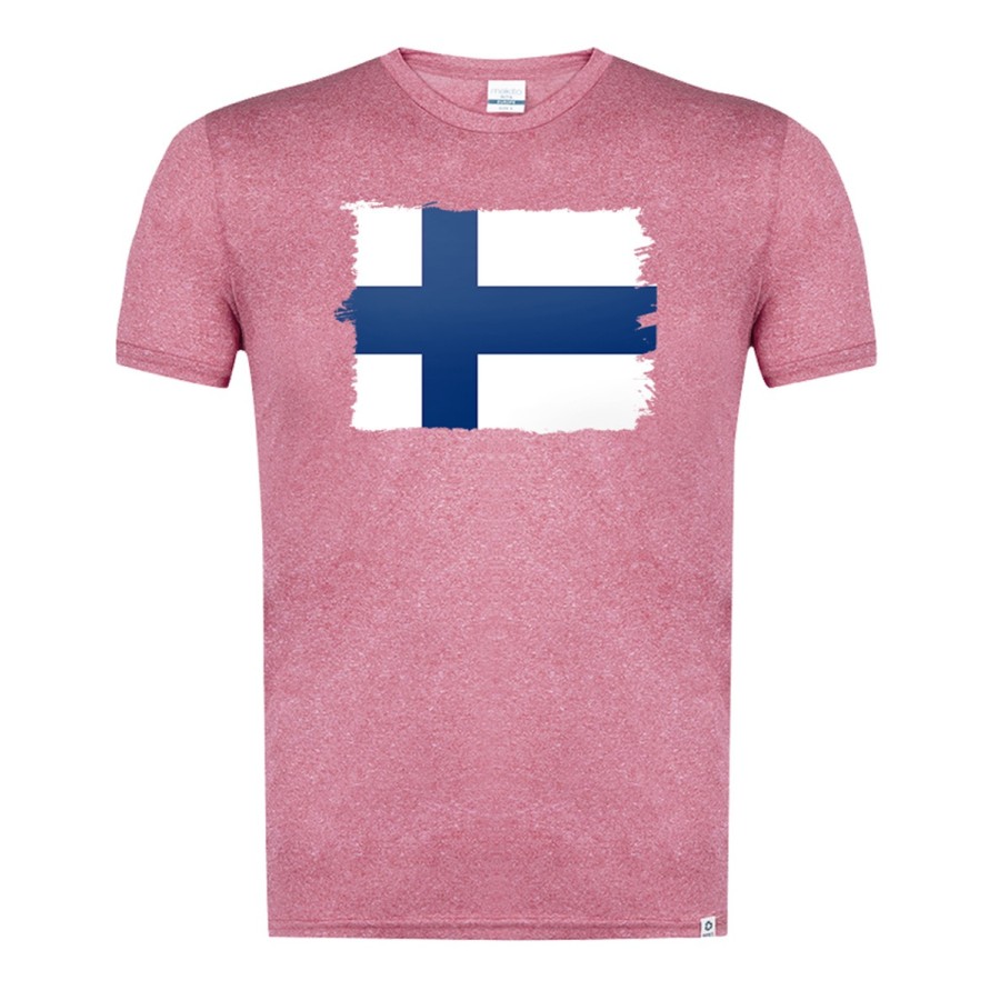 CAMISETA ROJA MEZCLA bandera finlandia pais gobierno finlandés moda verano tshirt