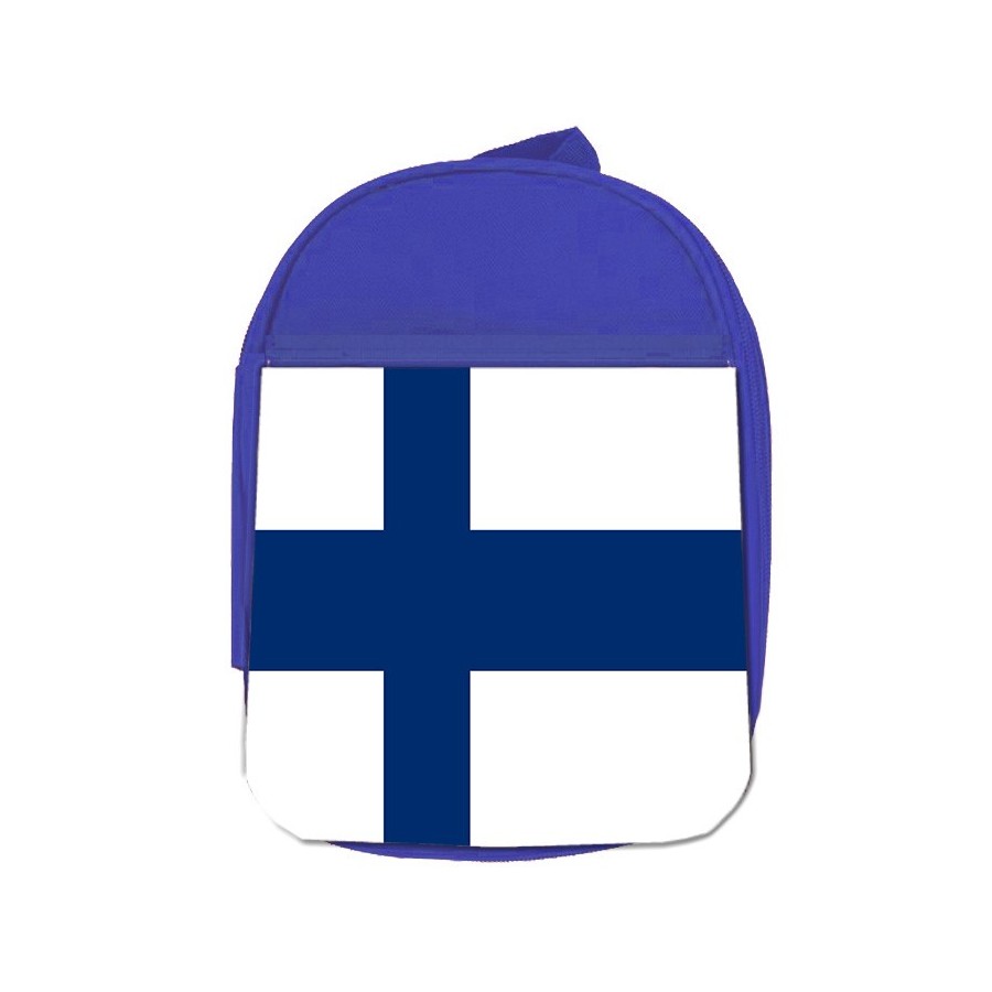 MOCHILA AZUL bandera finlandia pais gobierno finlandés escolar personalizado picnic excursión deporte