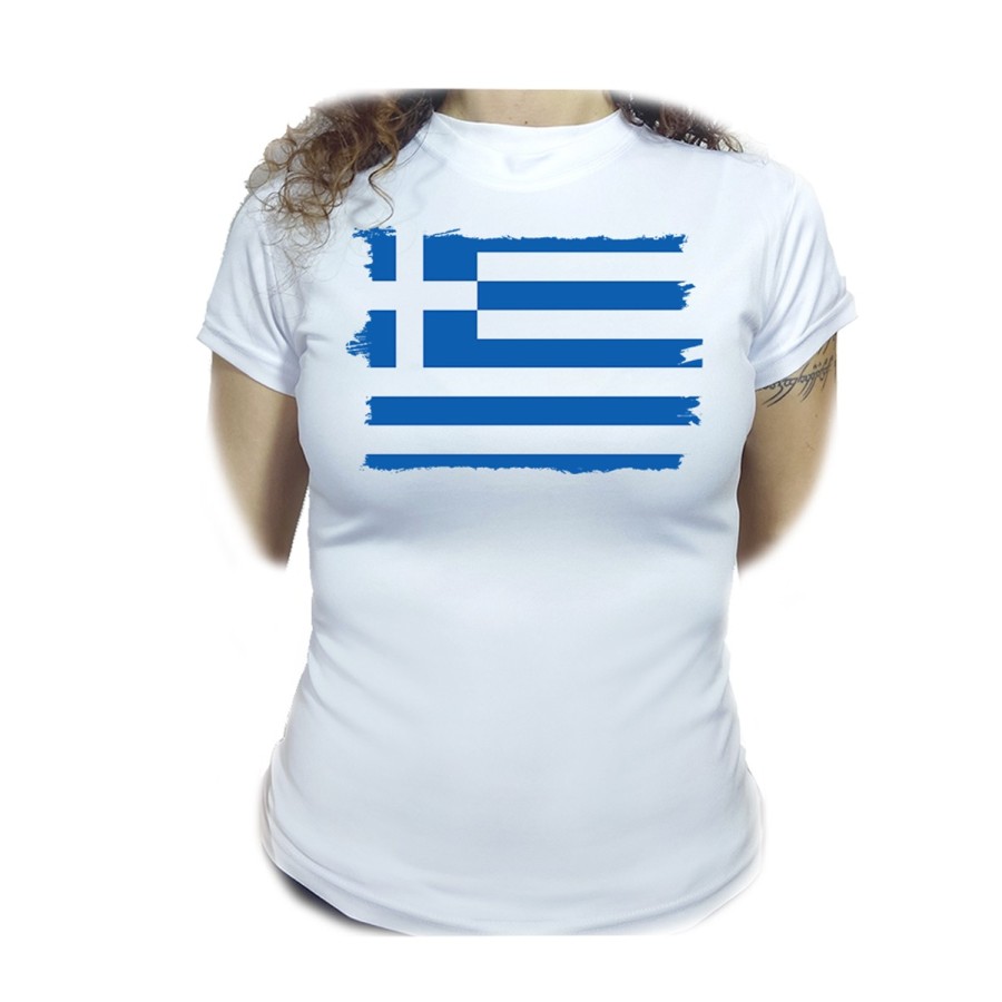 CAMISETA MUJER bandera grecia pais gobierno griego moda personalizada