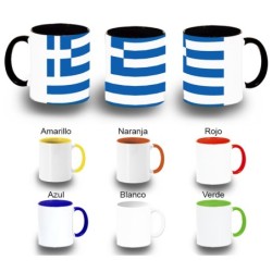 TAZA COLORES bandera grecia...