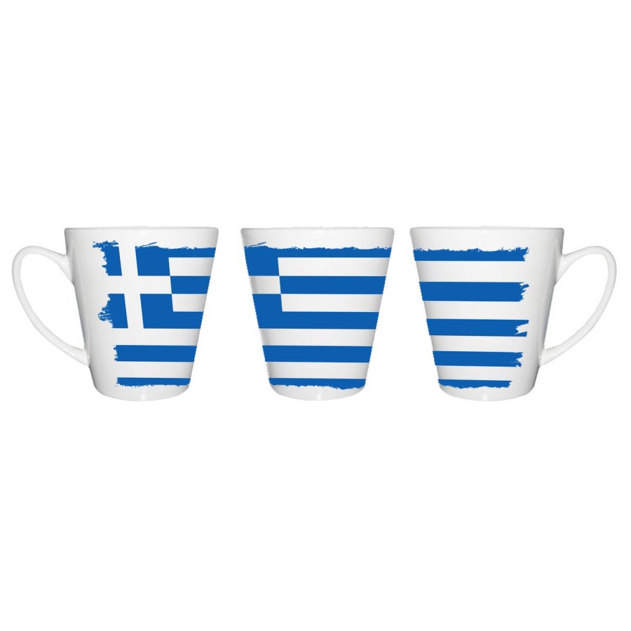 TAZA CÓNICA bandera grecia pais gobierno griego conica personalizada