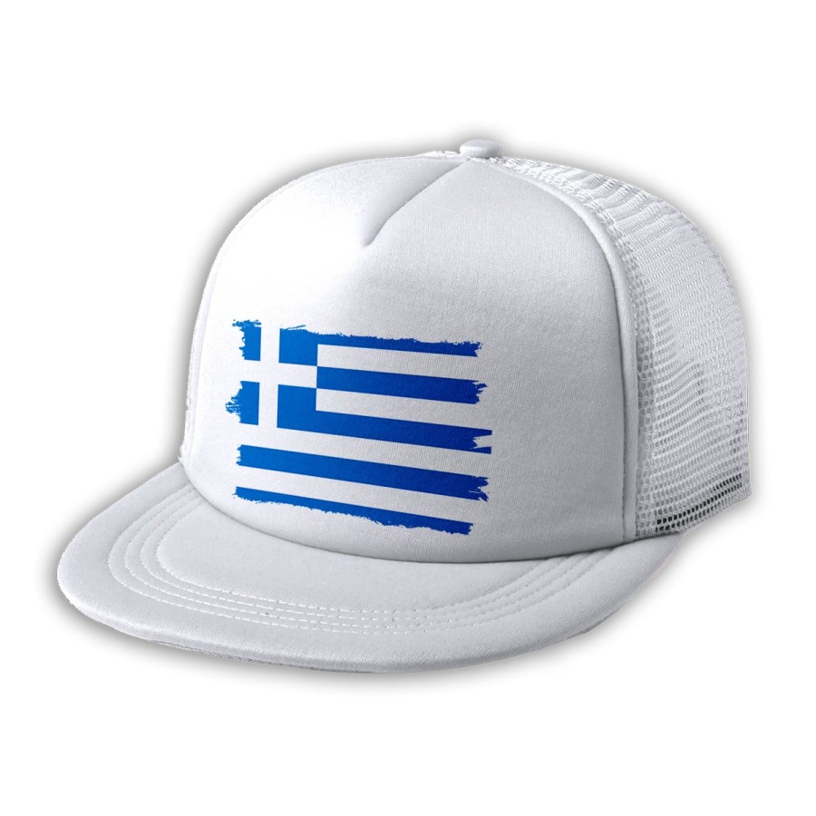 GORRA 5 PANELES REDECILLA TRASERA bandera grecia pais gobierno griego estilo rapero