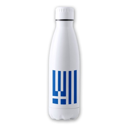 BIDON 700 ML ACERO INOXIDABLE bandera grecia pais gobierno griego tapon seguridad botella