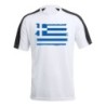 CAMISETA TÉCNICA FRANJA MANGAS NEGRA bandera grecia pais gobierno griego personalizada