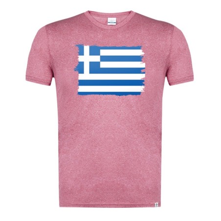 CAMISETA ROJA MEZCLA bandera grecia pais gobierno griego moda verano tshirt