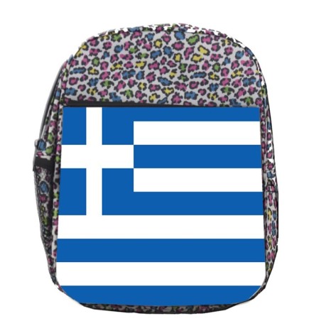 MOCHILA LUNARES ESTAMPADO bandera grecia pais gobierno griego escolar personalizado picnic excursión deporte