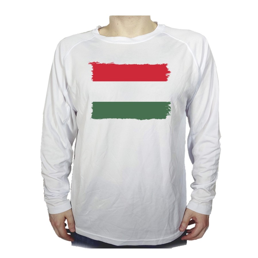 CAMISETA MANGA LARGA bandera hungría pais gobierno húngaro personalizada