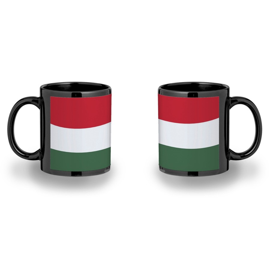 TAZA COMPLETAMENTE NEGRA bandera hungría pais gobierno húngaro personalizada