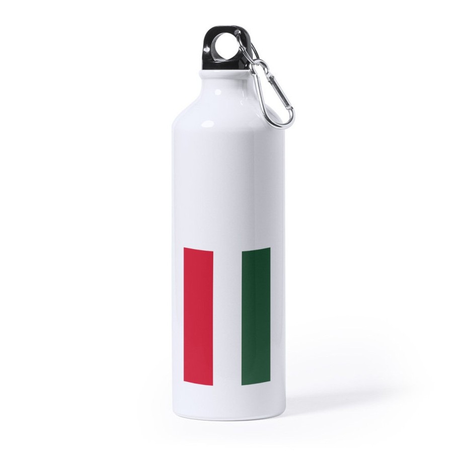 BIDON GRANDE 800 ML ACERO INOXIDABLE bandera hungría pais gobierno húngaro deporte deportivo mosqueton botella