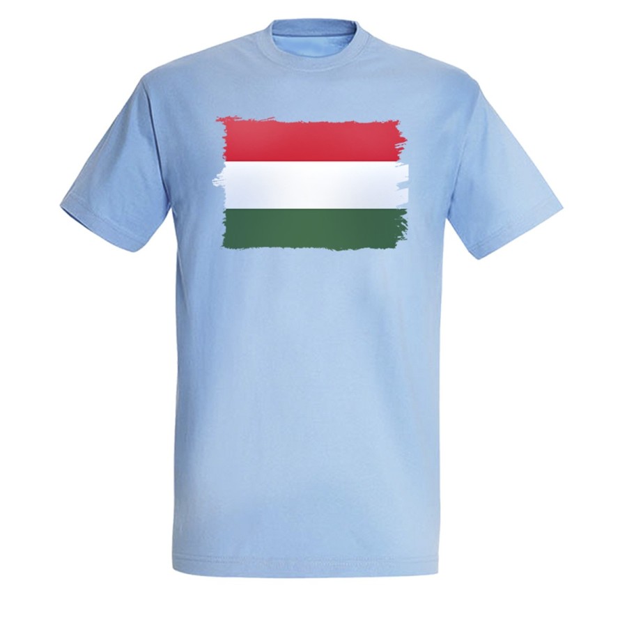 CAMISETA AZUL CIELO bandera hungría pais gobierno húngaro moda verano personalizada