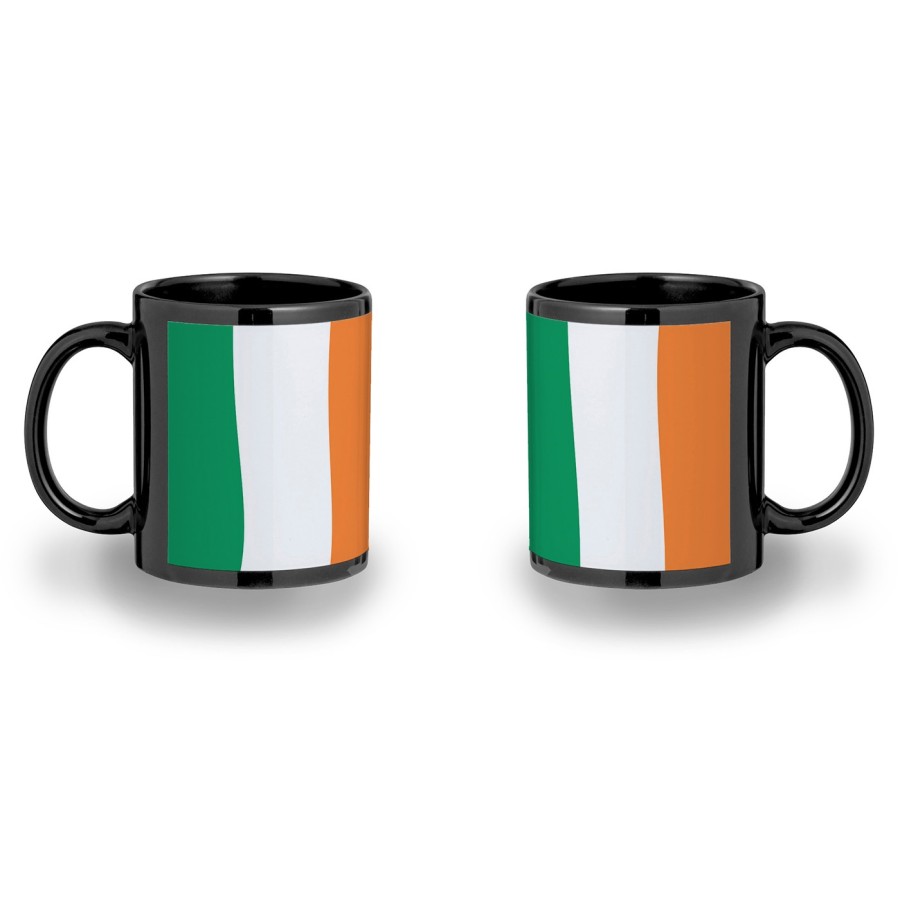 TAZA COMPLETAMENTE NEGRA bandera irlanda pais gobierno irlandés personalizada