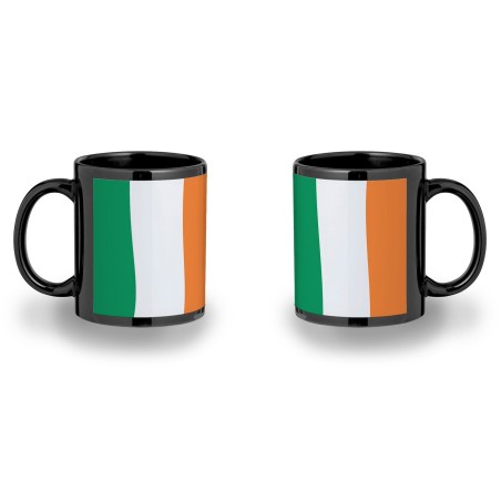 TAZA COMPLETAMENTE NEGRA bandera irlanda pais gobierno irlandés personalizada