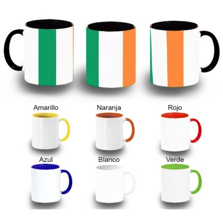 TAZA COLORES bandera irlanda pais gobierno irlandés color personalizada