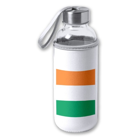 BIDON DE 420 ML CON FUNDA DE NEOPRENO bandera irlanda pais gobierno irlandés tapon seguridad