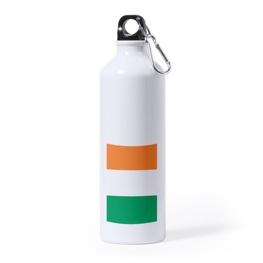 BIDON GRANDE 800 ML ACERO INOXIDABLE bandera irlanda pais gobierno irlandés deporte deportivo mosqueton botella