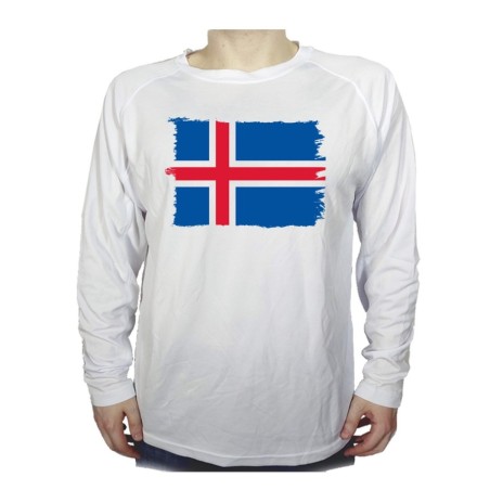 CAMISETA MANGA LARGA bandera islandia pais gobierno islandés personalizada