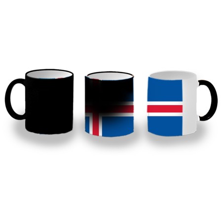 TAZA MÁGICA bandera islandia pais gobierno islandés personalizada