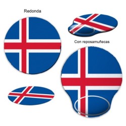 ALFOMBRILLA REDONDEADA bandera islandia pais gobierno islandés curva curvada reposamuñecas pc raton