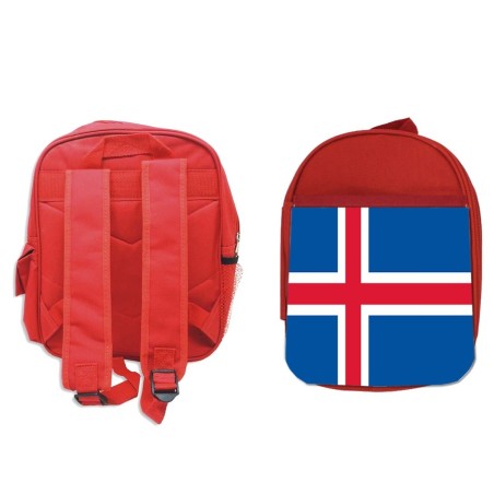 MOCHILA ROJA bandera islandia pais gobierno islandés escolar personalizado