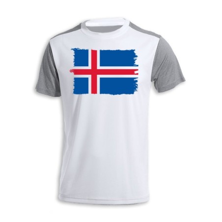 CAMISETA DISEÑO BICOLOR bandera islandia pais gobierno islandés personalizada