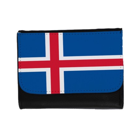 BILLETERA BILLETERO bandera islandia pais gobierno islandés unisex negro monedero