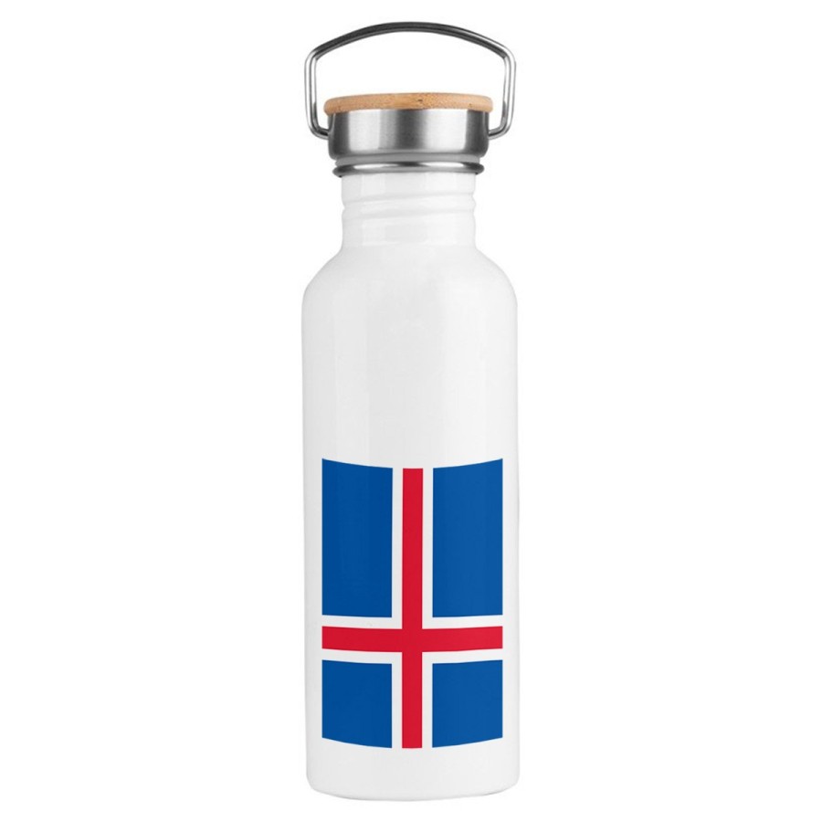 BIDON 750 ML ACERO INOXIDABLE ESTILO RETRO bandera islandia pais gobierno islandés deporte deportivo botella