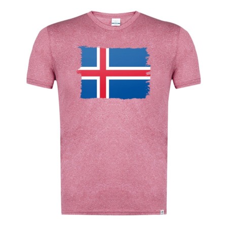 CAMISETA ROJA MEZCLA bandera islandia pais gobierno islandés moda verano tshirt