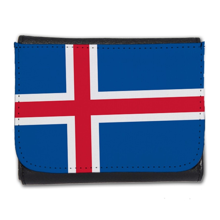 BILLETERA BILLETERO bandera islandia pais gobierno islandés hombre caballero negro monedero