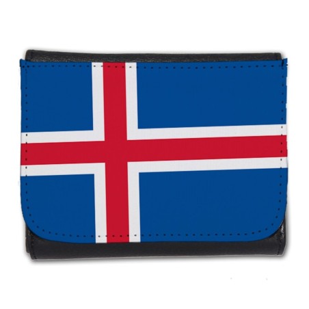 BILLETERA BILLETERO bandera islandia pais gobierno islandés hombre caballero negro monedero