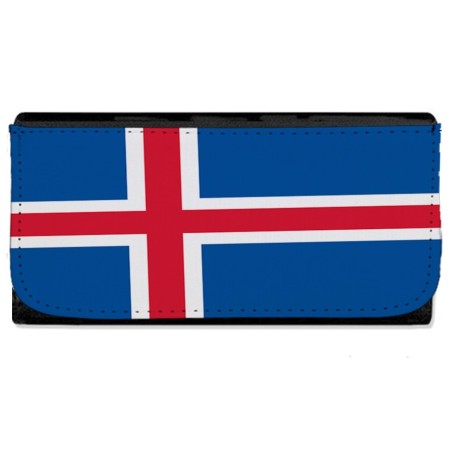 BILLETERA BILLETERO bandera islandia pais gobierno islandés mujer señora negro monedero