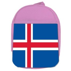 MOCHILA ROSA bandera islandia pais gobierno islandés escolar personalizado picnic excursión deporte