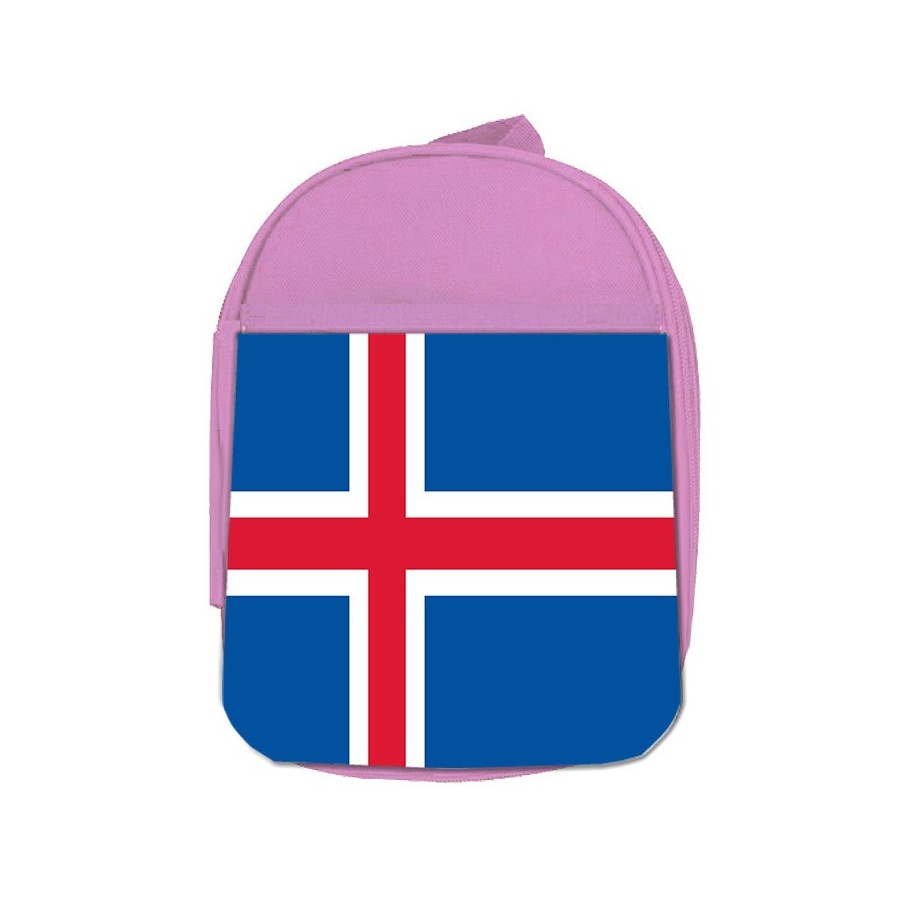 MOCHILA ROSA bandera islandia pais gobierno islandés escolar personalizado picnic excursión deporte