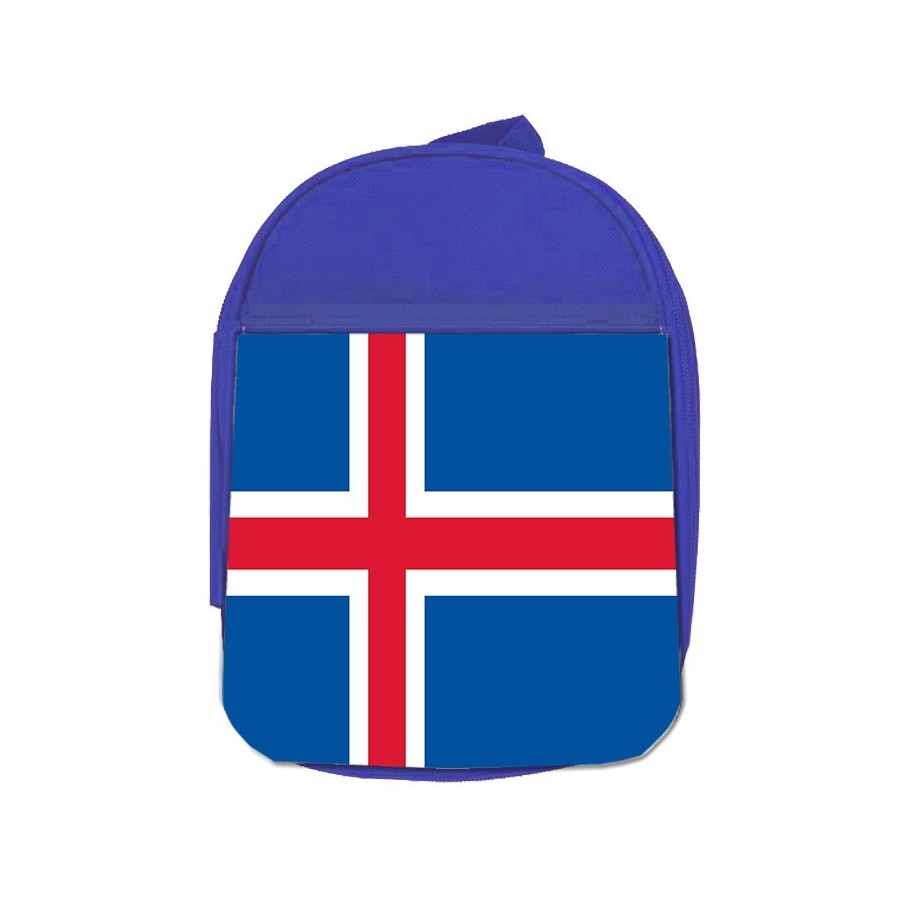 MOCHILA AZUL bandera islandia pais gobierno islandés escolar personalizado picnic excursión deporte