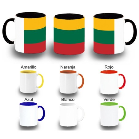 TAZA COLORES bandera lituania pais gobierno lituano color personalizada