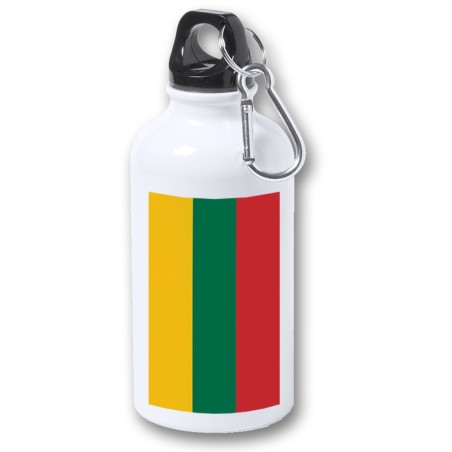 BIDON 400ML METALICO bandera lituania pais gobierno lituano para viaje y deporte