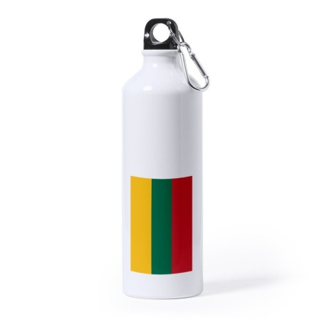 BIDON GRANDE 800 ML ACERO INOXIDABLE bandera lituania pais gobierno lituano deporte deportivo mosqueton botella