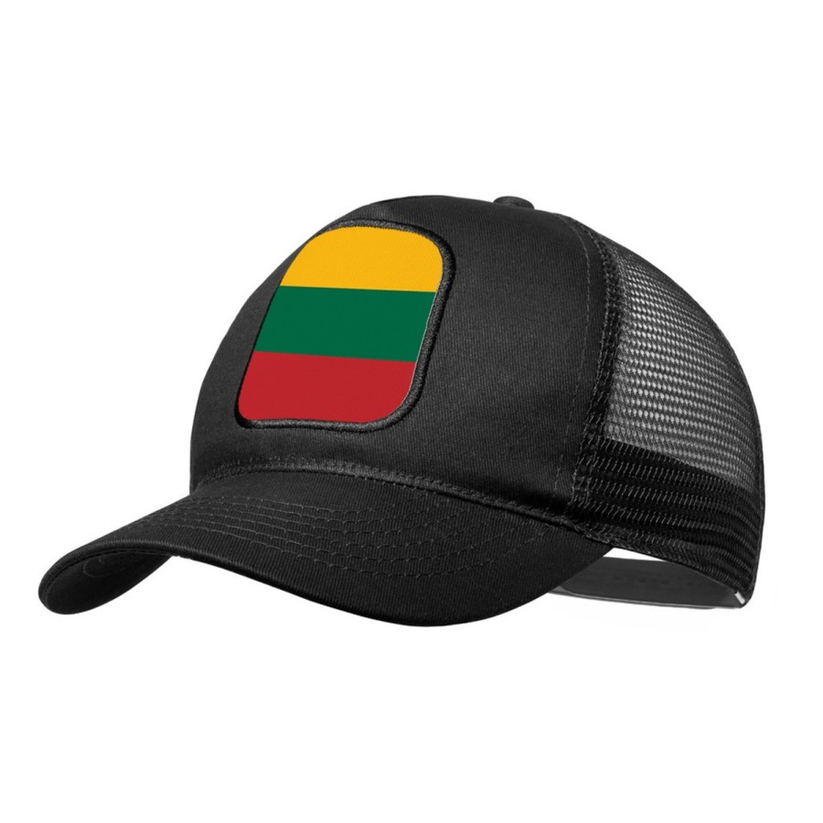 GORRA NEGRA CON REJILLA bandera lituania pais gobierno lituano moda deporte